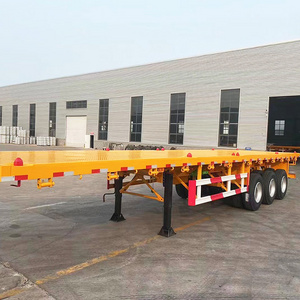 China used CIMC 3 Axles Flatbed Trailer Transport 20ft 40 Ft Container loading 60T Freight box semi-trailer chassis multipurpose