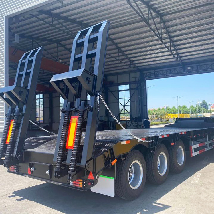 Factory direct sale 3 Axles 40ft Heavy Duty Gooseneck Max Payload 60 Tons Low Bed Lowboy Truck Semi Trailer For Sale In Africa