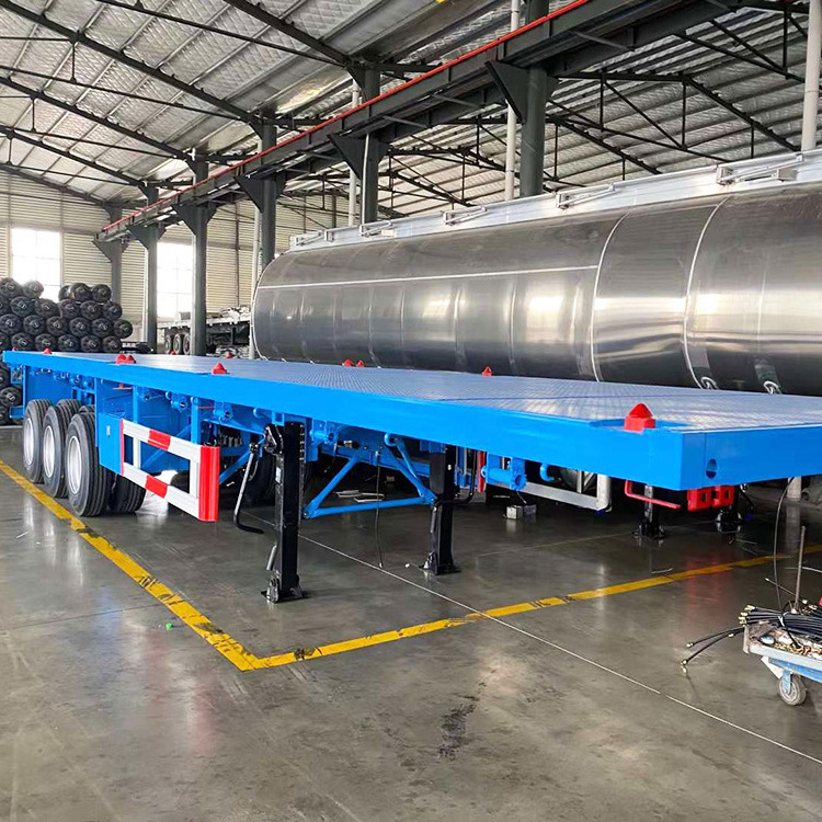 China used CIMC 3 Axles Flatbed Trailer Transport 20ft 40 Ft Container loading 60T Freight box semi-trailer chassis multipurpose