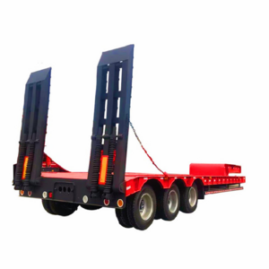 Hot sale 3 4 axles low bed trailer container gooseneck excavator for transport semi trailer 100Ton lowbed truck trailers