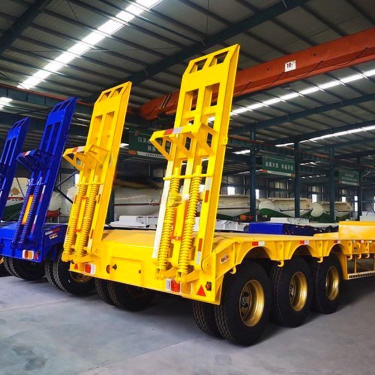 Factory direct sale 3 Axles 40ft Heavy Duty Gooseneck Max Payload 60 Tons Low Bed Lowboy Truck Semi Trailer For Sale In Africa