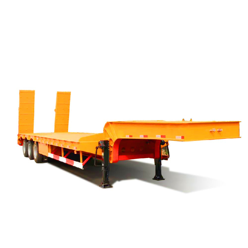 Cheap 3 axles 70ton lowbed trailer low loader semi trailer to transport heavy duty equipment lowboy trailer low flat semitrailer