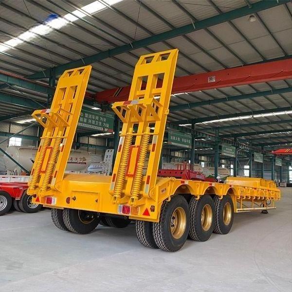 Factory direct sale 3 Axles 40ft Heavy Duty Gooseneck Max Payload 60 Tons Low Bed Lowboy Truck Semi Trailer For Sale In Africa