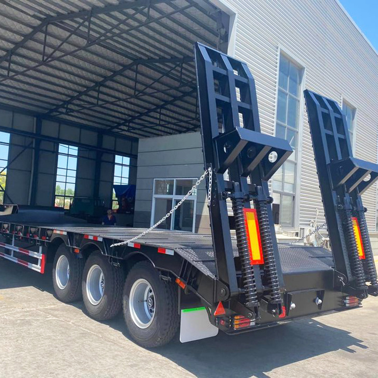 Factory direct sale 3 Axles 40ft Heavy Duty Gooseneck Max Payload 60 Tons Low Bed Lowboy Truck Semi Trailer For Sale In Africa