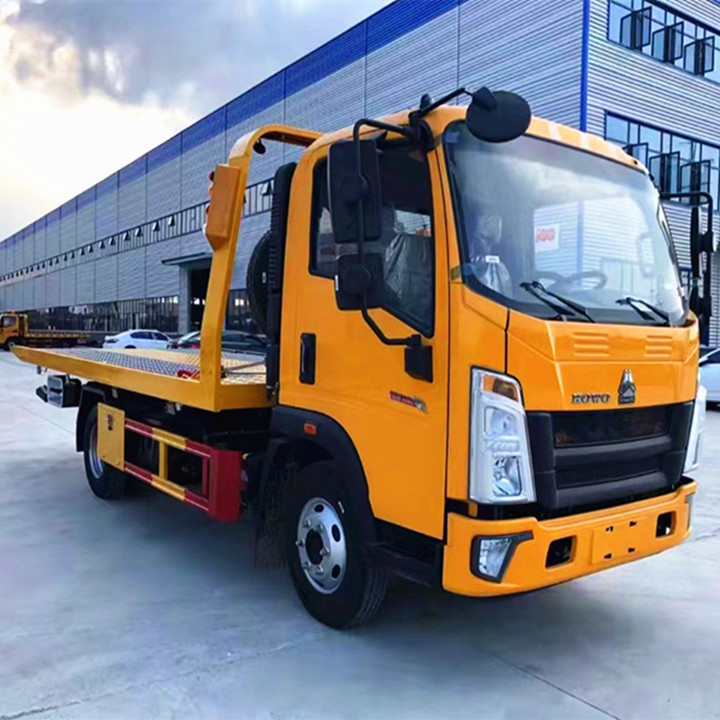 Sinotruk Howo wrecker truck 130 HP Euro 3  Wrecker tow truck  4x2 flat bed recovery truck