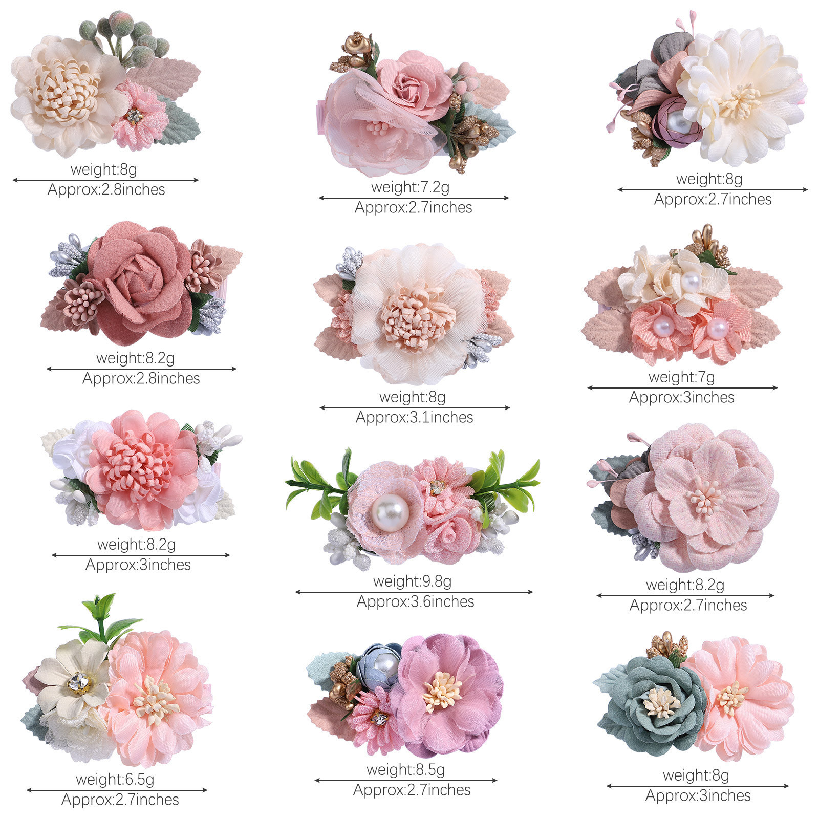 Children mesh pearl hair accessories simulation flower hair clip sweet girl bobby pin