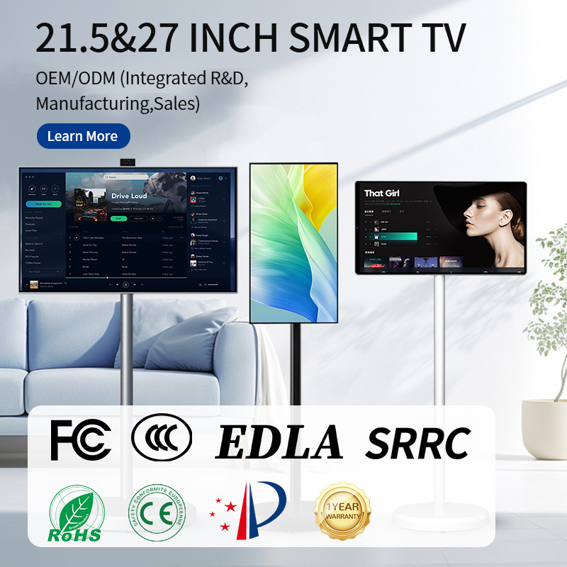 New Trends 21.5 27 Inch Wifi IPTV Portable Touch Screen Tablet Television Smart Tvs 4K LED And LCD TVS with camera