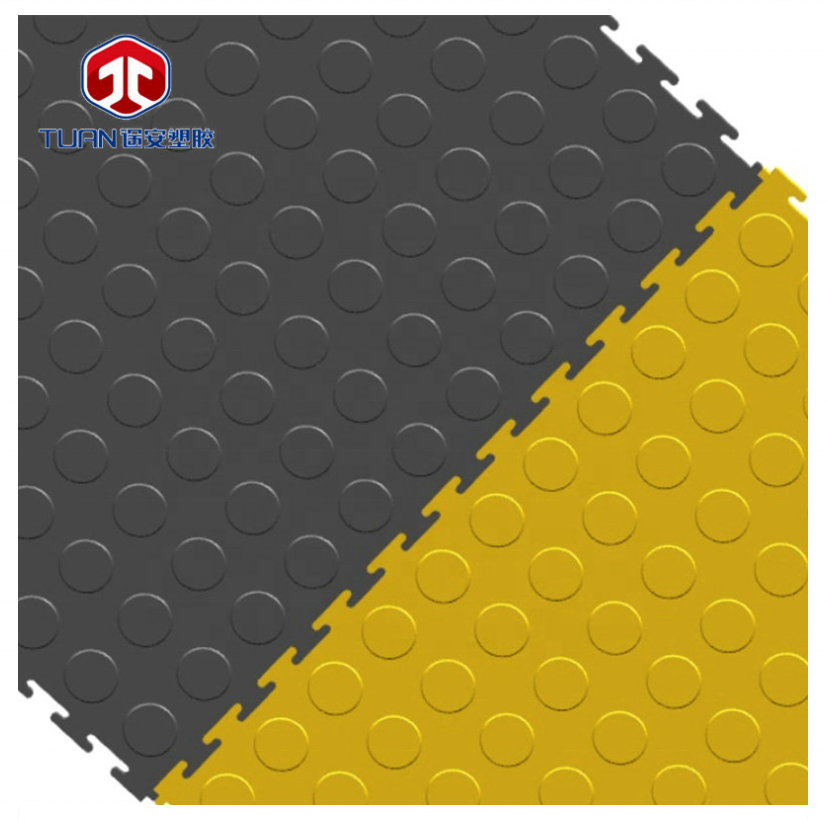 K High strength removable Vinyl Tiles Garage Floor PVC floor tiles for garage car repair Coin Pvc Flooring