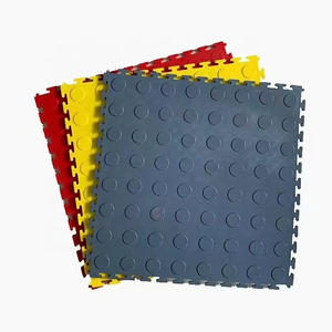 K High strength removable Vinyl Tiles Garage Floor PVC floor tiles for garage car repair Coin Pvc Flooring