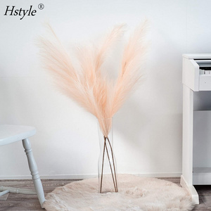 Faux Pampas Grass Large 43"/110cm (Cream/Beige Color) Artificial Pampas Grass Decor Tall Fluffy Stems FZH335