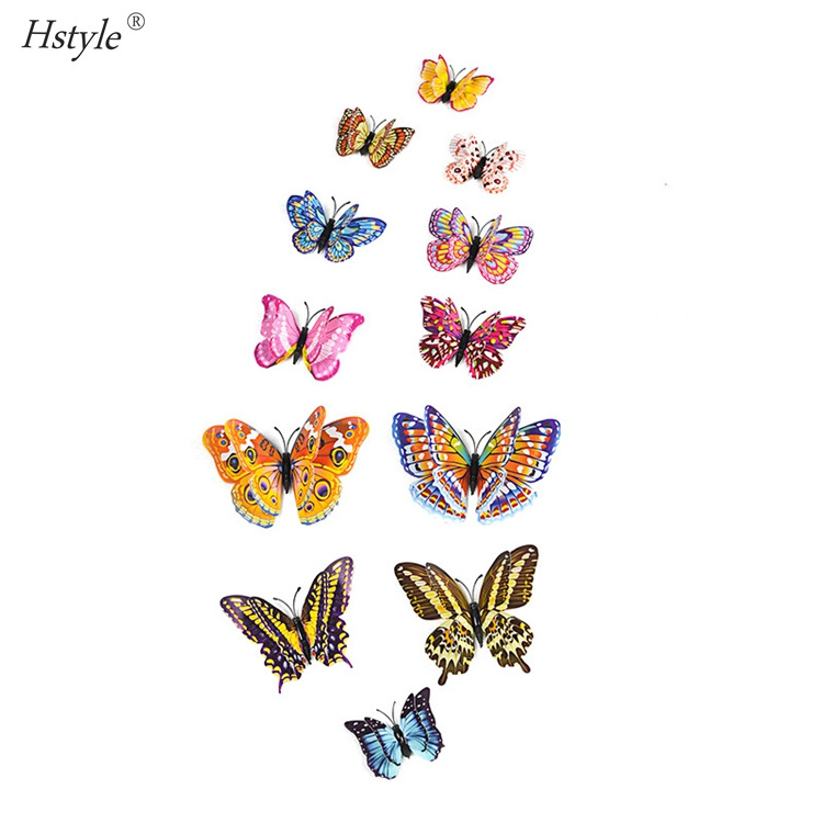 12PCS Butterfly Wall Decals Glow Dark Butterflies Decor for Ceiling Adhesive Removable 3D Luminous Mural Stickers  SD139