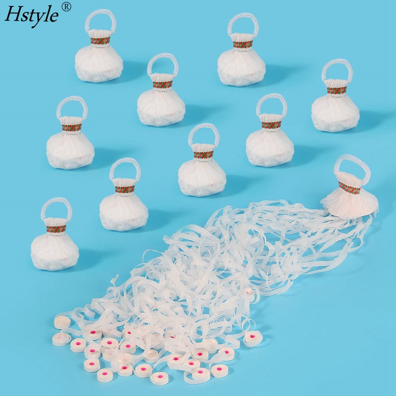 30 Ribbons Streamers Popper White Hand Throw Confetti Poppers No Mess Paper Crackers for Birthday Wedding Party SD2001