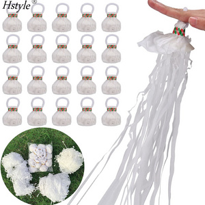 30 Ribbons Streamers Popper White Hand Throw Confetti Poppers No Mess Paper Crackers for Birthday Wedding Party SD2001