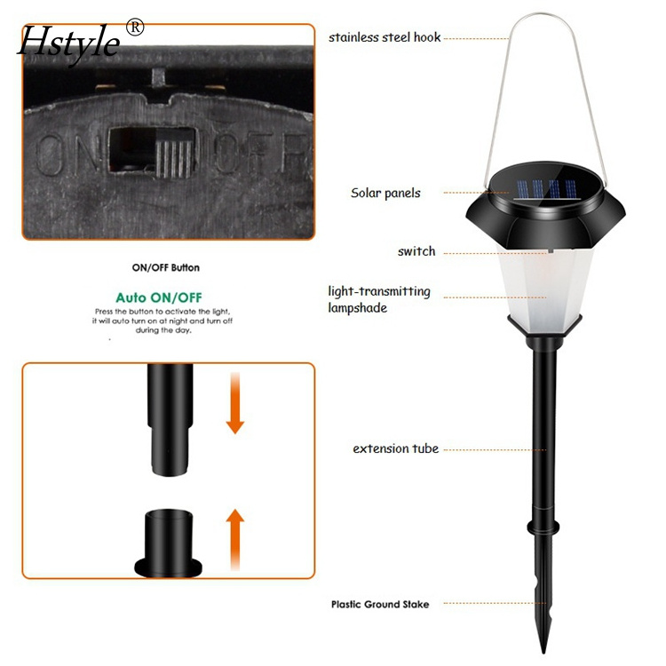 Flickering Flame Solar Pathway Flame Lights Solar Lights Outdoor Torch Waterproof LED Metal Landscape Lighting for Home HS1164