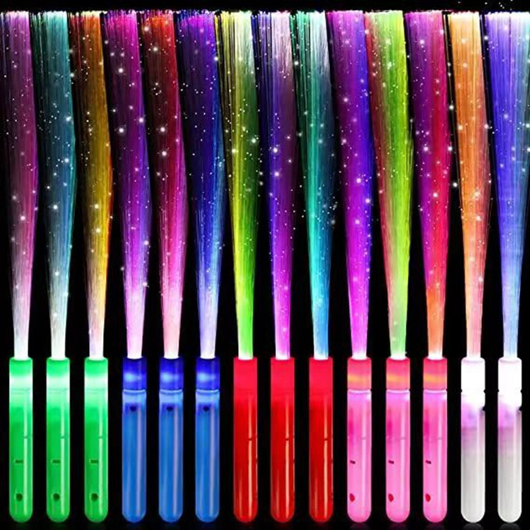 Hstyle Fiber Optic Wands Glow Wands Light Up Fiber Optic Glow Wands LED Light Up Fiber Optic Stick with Batteries for Clubs