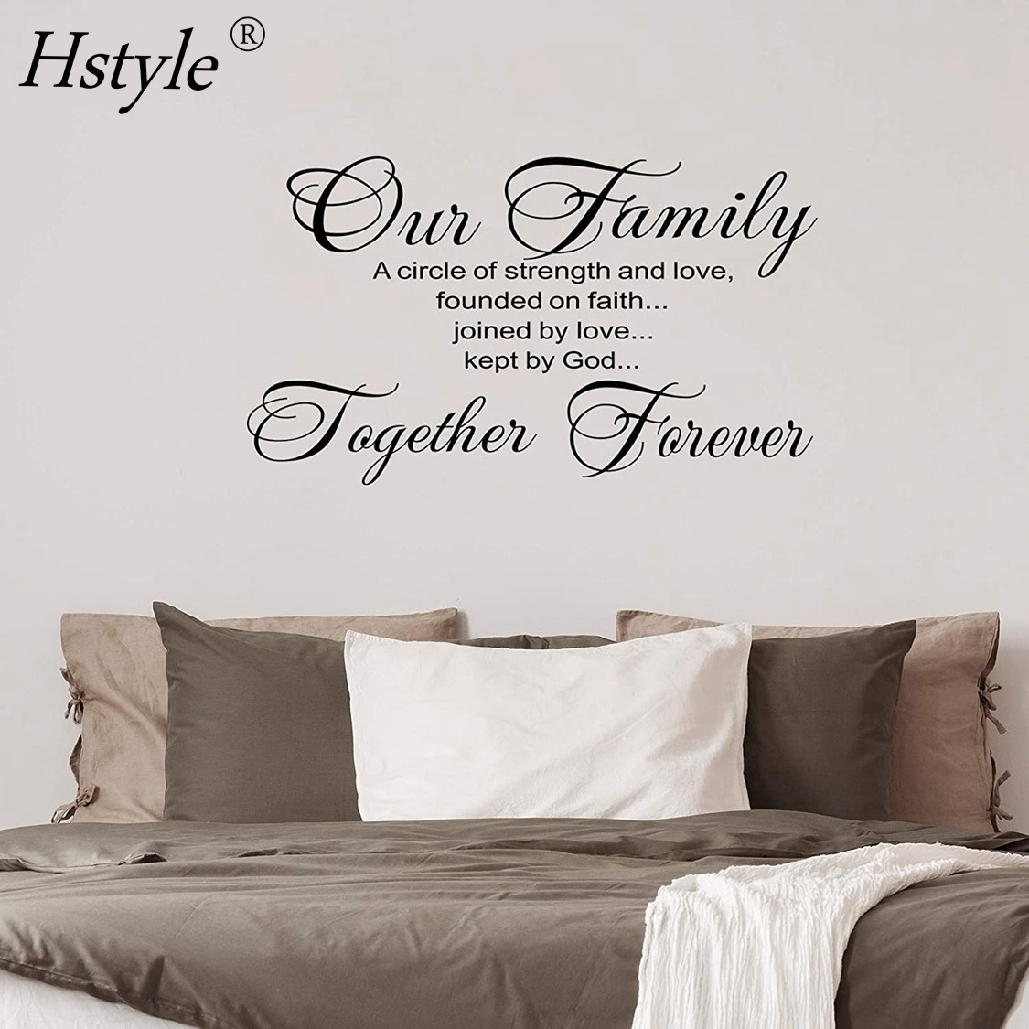 2 Pieces Vinyl Wall Quotes Stickers Faith Hope Love Family Scripture Wall Stickers Bible Verse Inspirational Sayings SD1325