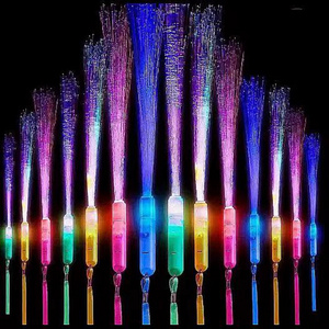 Hstyle Fiber Optic Wands Glow Wands Light Up Fiber Optic Glow Wands LED Light Up Fiber Optic Stick with Batteries for Clubs