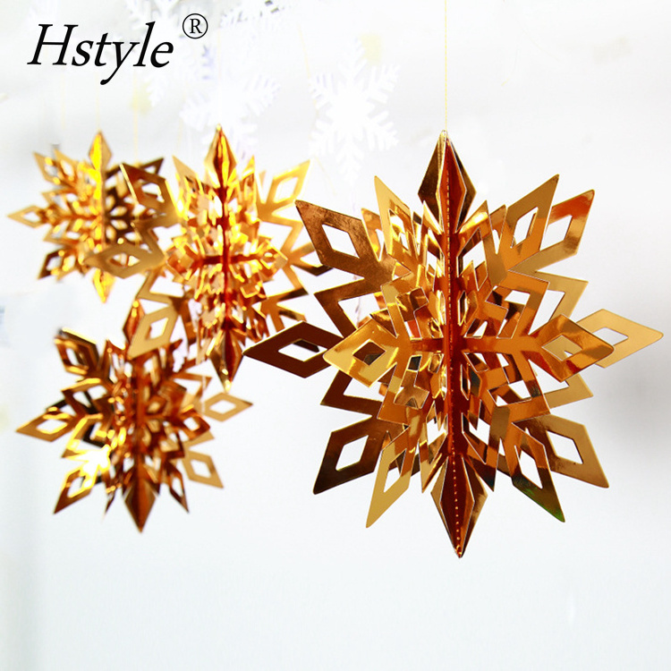 Winter Christmas Hanging Snowflake Decorations- 6PCS 3D Snowflakes Garland for Wonderland Holiday New Year Party Home Decor S230