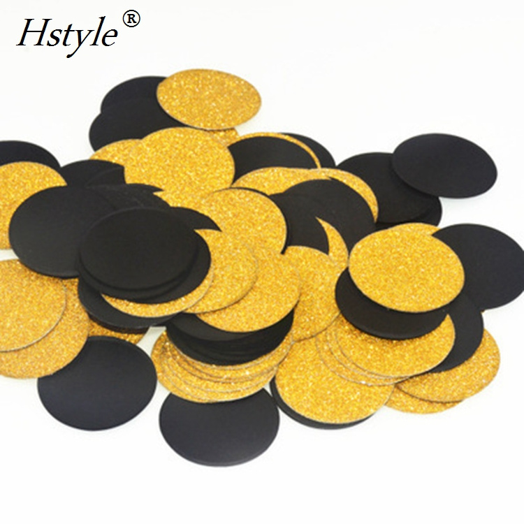 3cm/1.5inch Gold Glitter Circle Shape Paper Confetti Wedding Party Table Glitter Confetti Decorations Baby Shower Supplies SVPD2