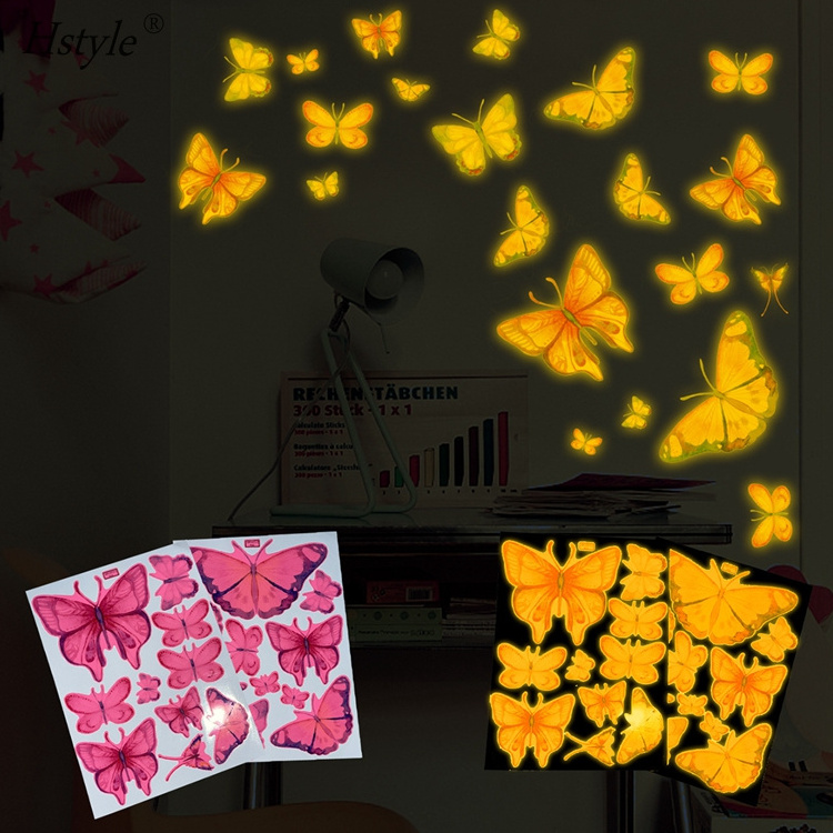 Glow Butterfly Wall Decals Luminous Butterfly Glow in The Dark Wall Stickers DIY Decor for Kid Girl Bedroom Bathroom Decor SD503