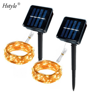 33ft 100Led Solar Powered Fairy Lights with 8 Modes Waterproof Decoration Copper Wire Lights for Patio Yard Trees Decor HS1158