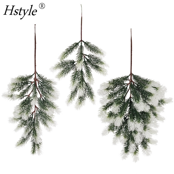 Evergreen Wreath Picks Pine Branches Artificial Christmas Crafts Winter Spray Holly Wire Stem Pick DIY Xmas Decor FZH417