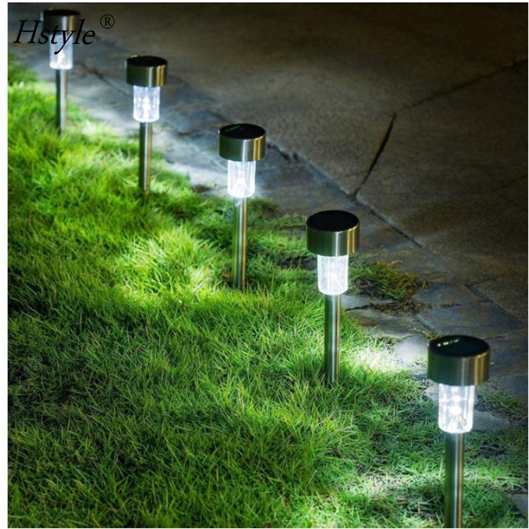 Solar Lights Outdoor Stainless Steel/Plastic Waterproof Outdoor Solar Garden Lights for Pathway Walkway Driveway Decor HS1154