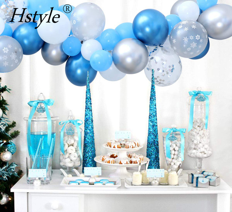 106Pack Snowflake Balloon Garland Arch Kit Winter Wonderland Party Decorations for Boy 1st Birthday Baby Its Cold Outside Party