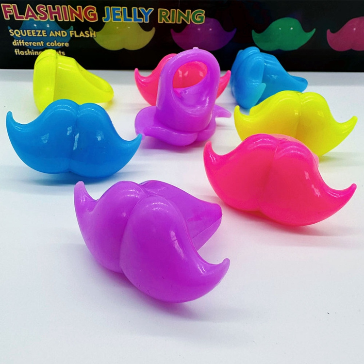 Hstyle Glowing Beard Rings Glitter Finger Lights Party Supplies Glow Toys Colorful Lights Soft Beard Rings Party favors Rings