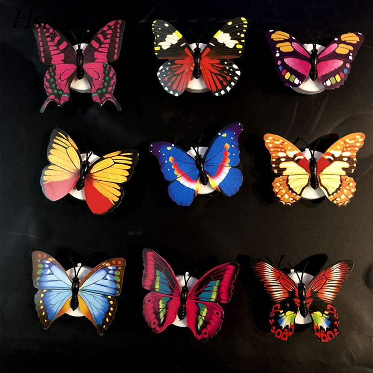 SL643 LED Butterfly Decoration Night Light 3D Butterfly Sticker Wall LED Butterfly Decoration Night Light Sticker Party Gifts