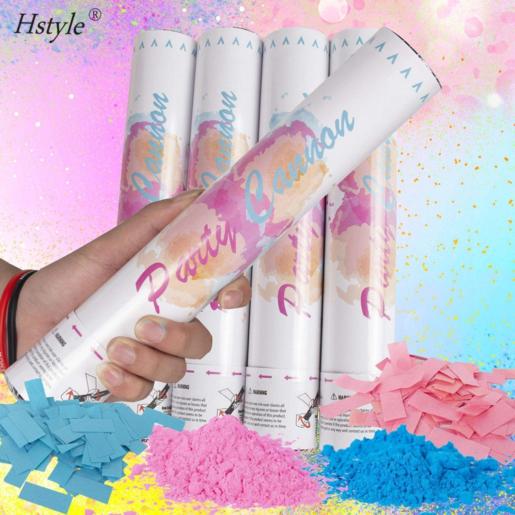 Gender Reveal Confetti Cannon Gender Reveal Smoke Bomb with Biodegradable Confetti Powder for Gender Reveal Party Supplies SD144