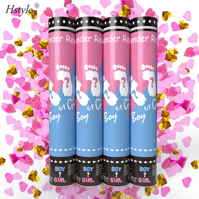 Butterfly Baby Girl Shower Gender Reveal Confetti Cannon Pink Gender Reveal Smoke Bomb Powder Confetti Sticks Cannons SD146