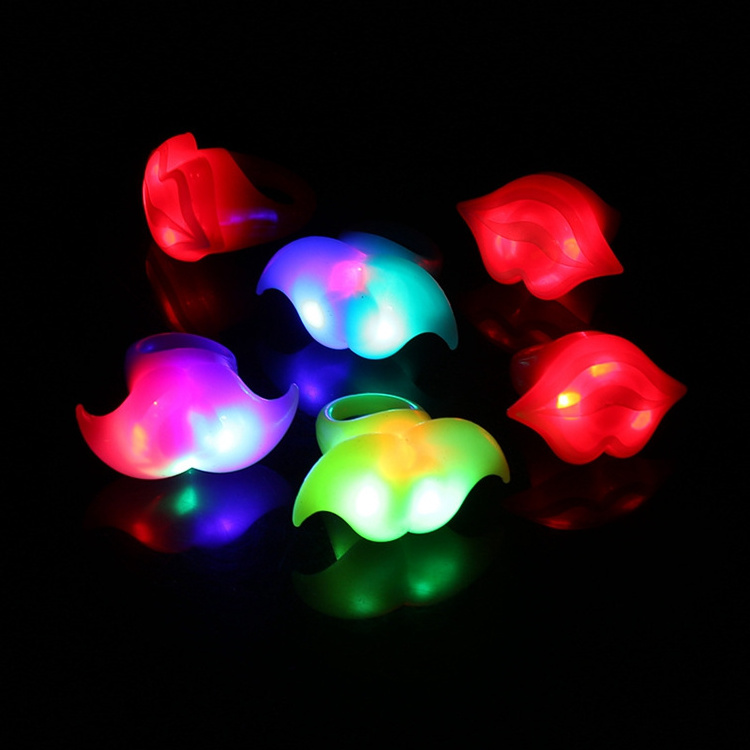 Hstyle Glowing Beard Rings Glitter Finger Lights Party Supplies Glow Toys Colorful Lights Soft Beard Rings Party favors Rings