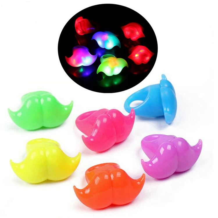 Hstyle Glowing Beard Rings Glitter Finger Lights Party Supplies Glow Toys Colorful Lights Soft Beard Rings Party favors Rings