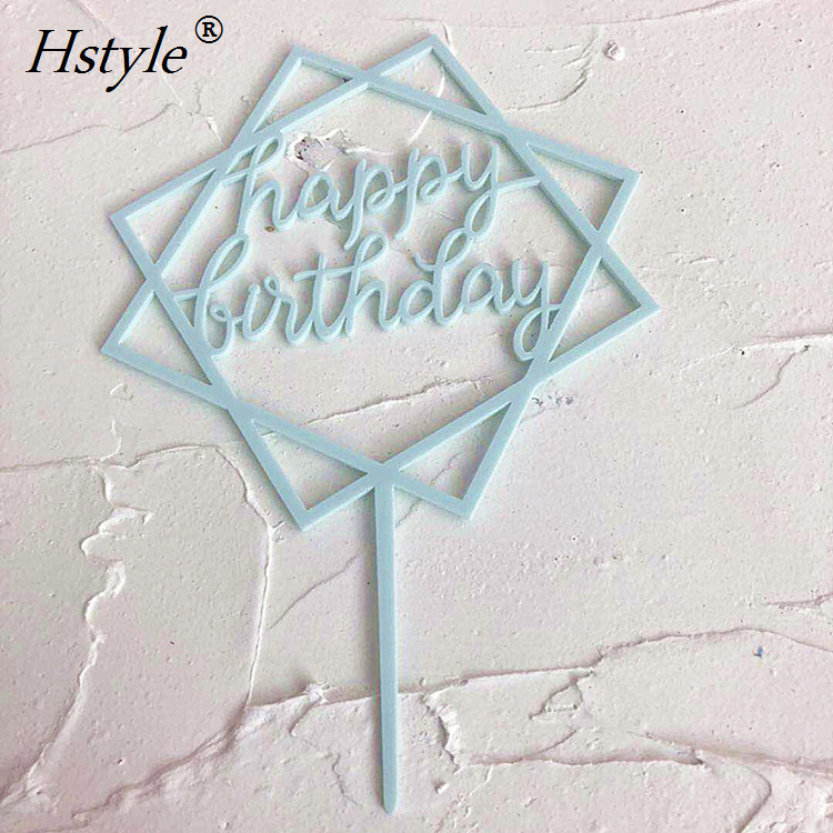 Acrylic Happy Birthday Cake Topper Supplies Acrylic Baking Cake Decor Cupcake Wedding Birthday Party  Cake Toppers PQ275