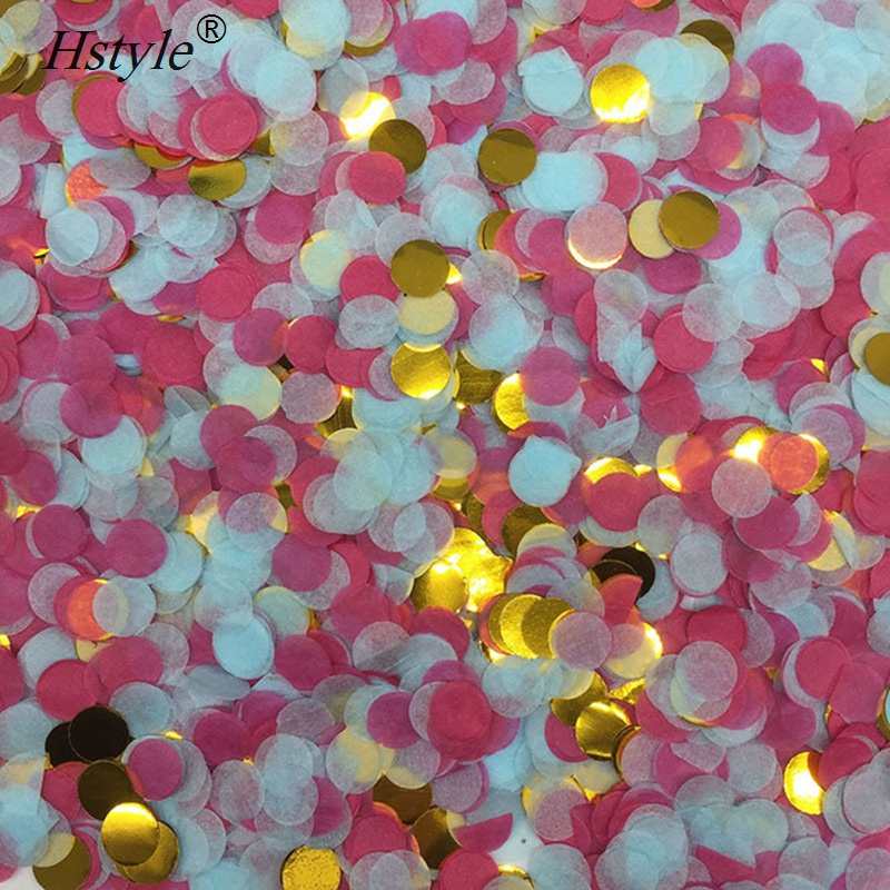 25mm Pink Rosy Gold Round Shaped Small Paper Confetti  for  Wedding Party Decoration SVPD4