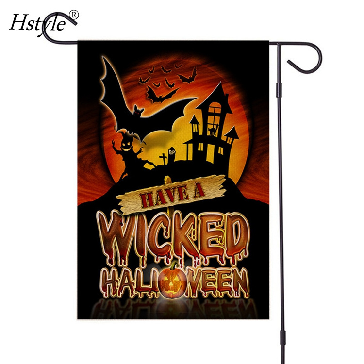 Halloween Garden Flags Double-Sided Plaid Gnome Ghost Pumpkin Fall House Flags Halloween Yard Outdoor Decorations HS1213