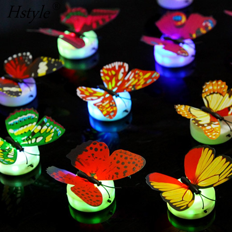 SL643 LED Butterfly Decoration Night Light 3D Butterfly Sticker Wall LED Butterfly Decoration Night Light Sticker Party Gifts