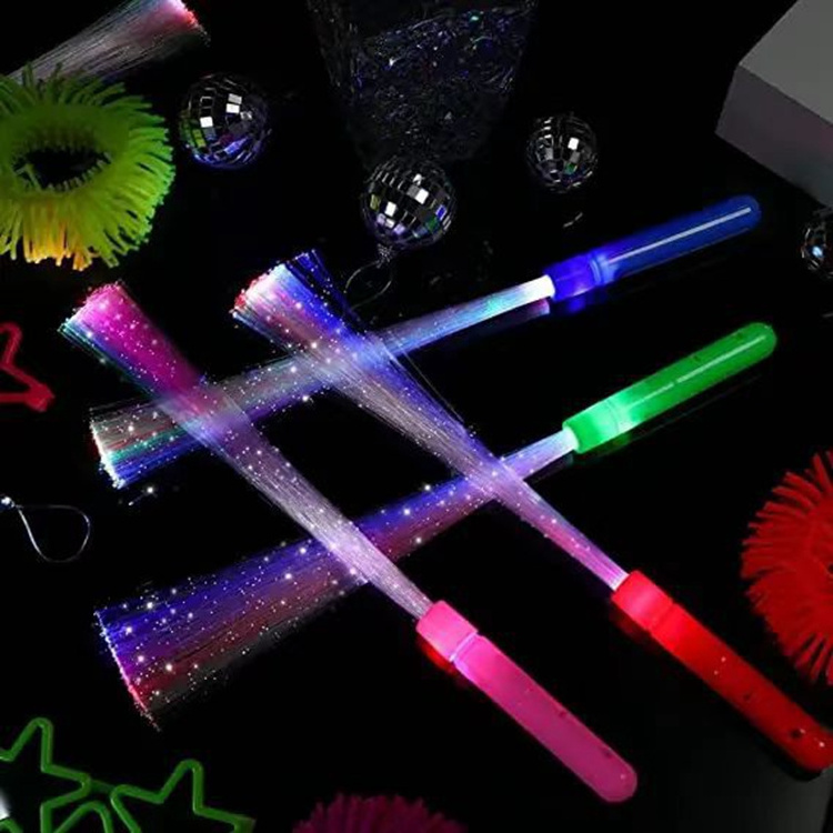 Hstyle Fiber Optic Wands Glow Wands Light Up Fiber Optic Glow Wands LED Light Up Fiber Optic Stick with Batteries for Clubs