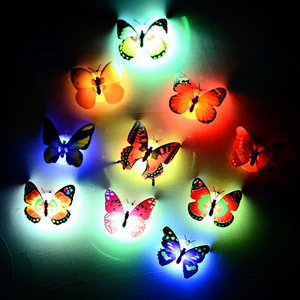 SL643 LED Butterfly Decoration Night Light 3D Butterfly Sticker Wall LED Butterfly Decoration Night Light Sticker Party Gifts