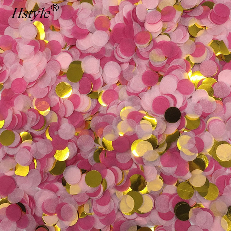 25mm Pink Rosy Gold Round Shaped Small Paper Confetti  for  Wedding Party Decoration SVPD4