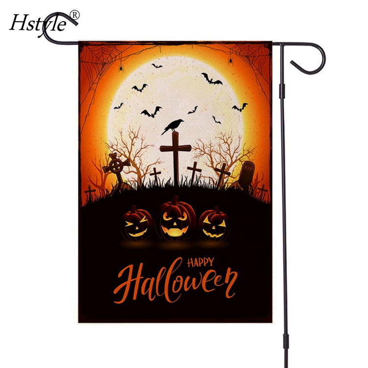 Halloween Garden Flags Double-Sided Plaid Gnome Ghost Pumpkin Fall House Flags Halloween Yard Outdoor Decorations HS1213