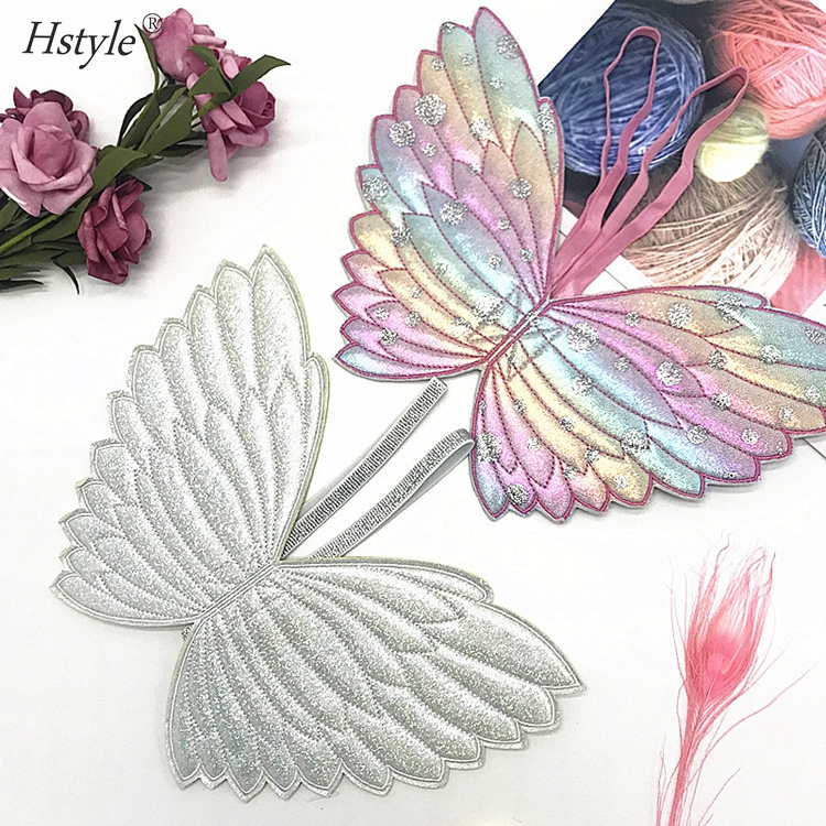 Pastel Color Rainbow Butterfly Fairy Costume Wings for Kids Pretend Play Dress up with Star Magic Wand Girl Birthday Supplies