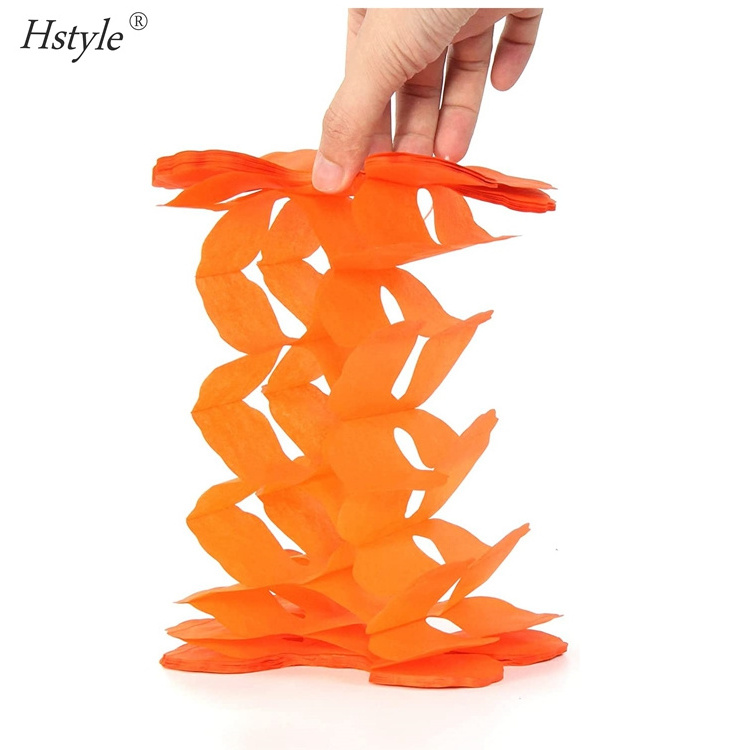 Black White Orange Halloween Party-Decorations Streamers Garland 12pcs 4-Leaf Clover Paper Streamer Graduation BannerDecor S010