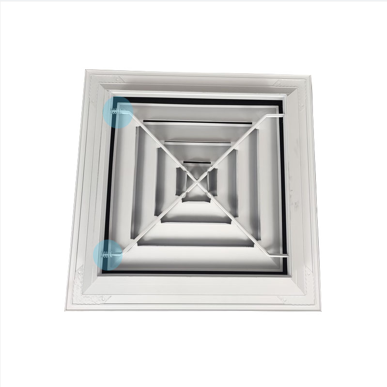 Removable air diffusers hvac system square ceiling diffuser with damper