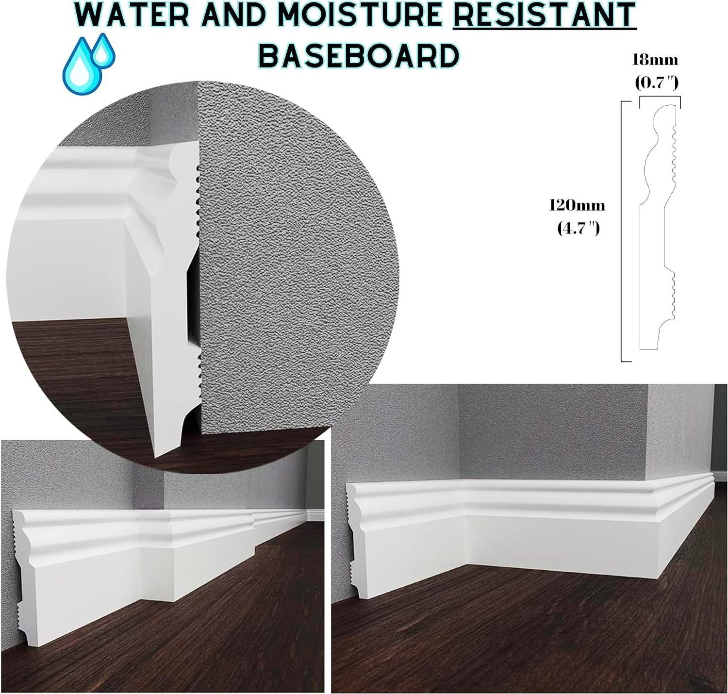 Multi Color Easy Installation Pvc Skirting Board wooden skirting board covers