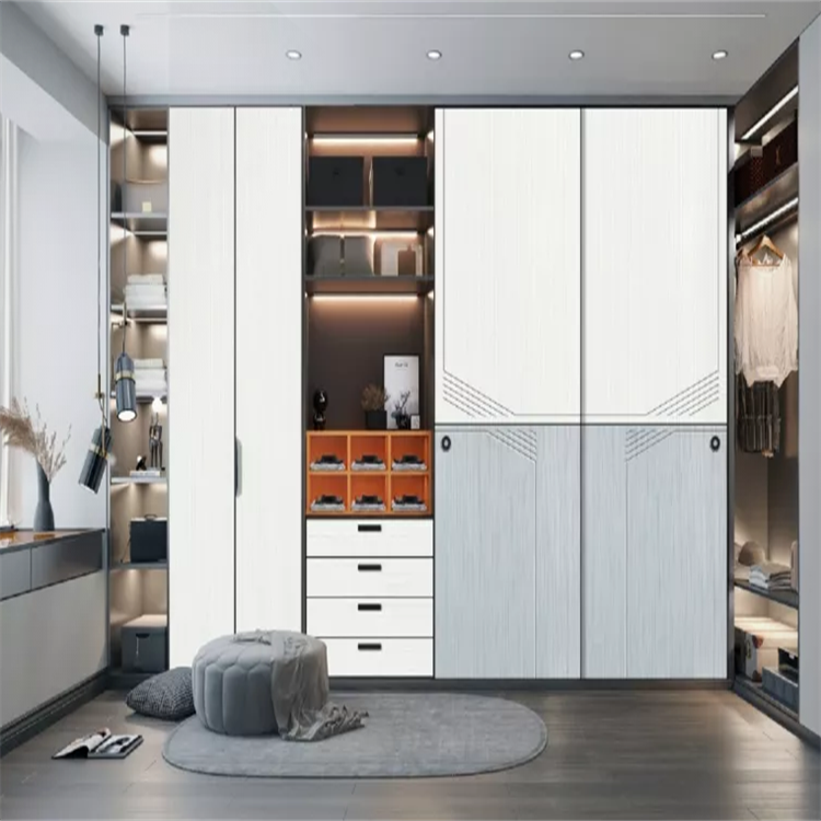 Modern Wardrobe Closet Two Oak Doors Armoire Nordic Solid Wood Wardrobe For Storage