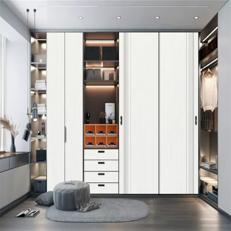 Modern Wardrobe Closet Two Oak Doors Armoire Nordic Solid Wood Wardrobe For Storage