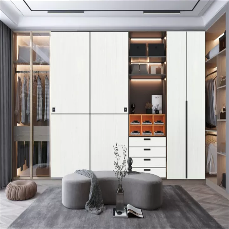 Modern Wardrobe Closet Two Oak Doors Armoire Nordic Solid Wood Wardrobe For Storage