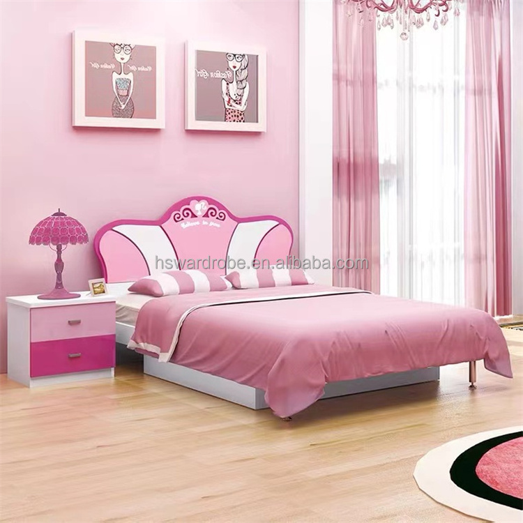 Latest wooden box bed designs modern bedroom furniture set of queen size bed for girls